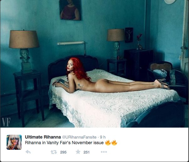 Rihanna nue pour Vanity Fair