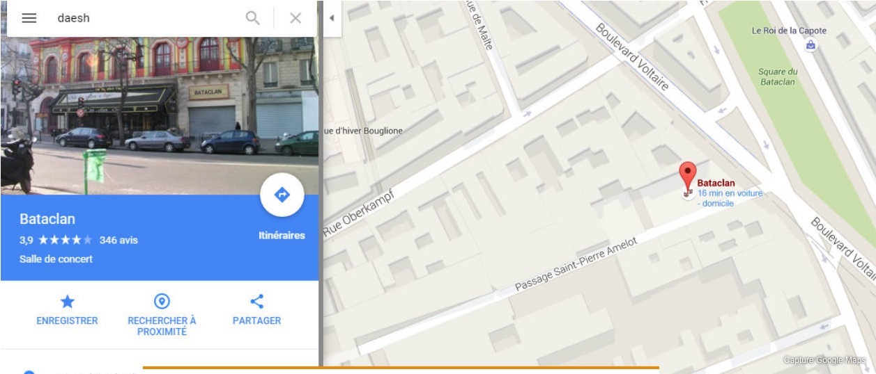 Google Maps localise Daesh… au Bataclan !