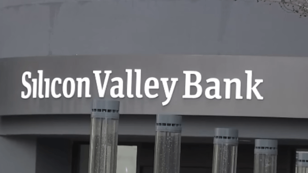 Image du logo de la Silicon Valley Bank qui a fait faillite le 10 mars 2023