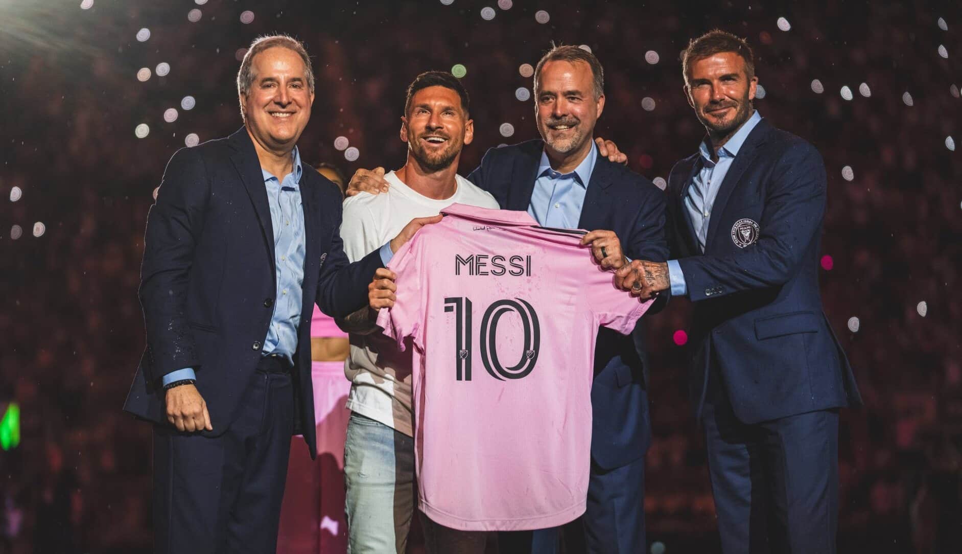 Lionel Messi unveiled as an Inter Miami player in front of a crowd of thousands.