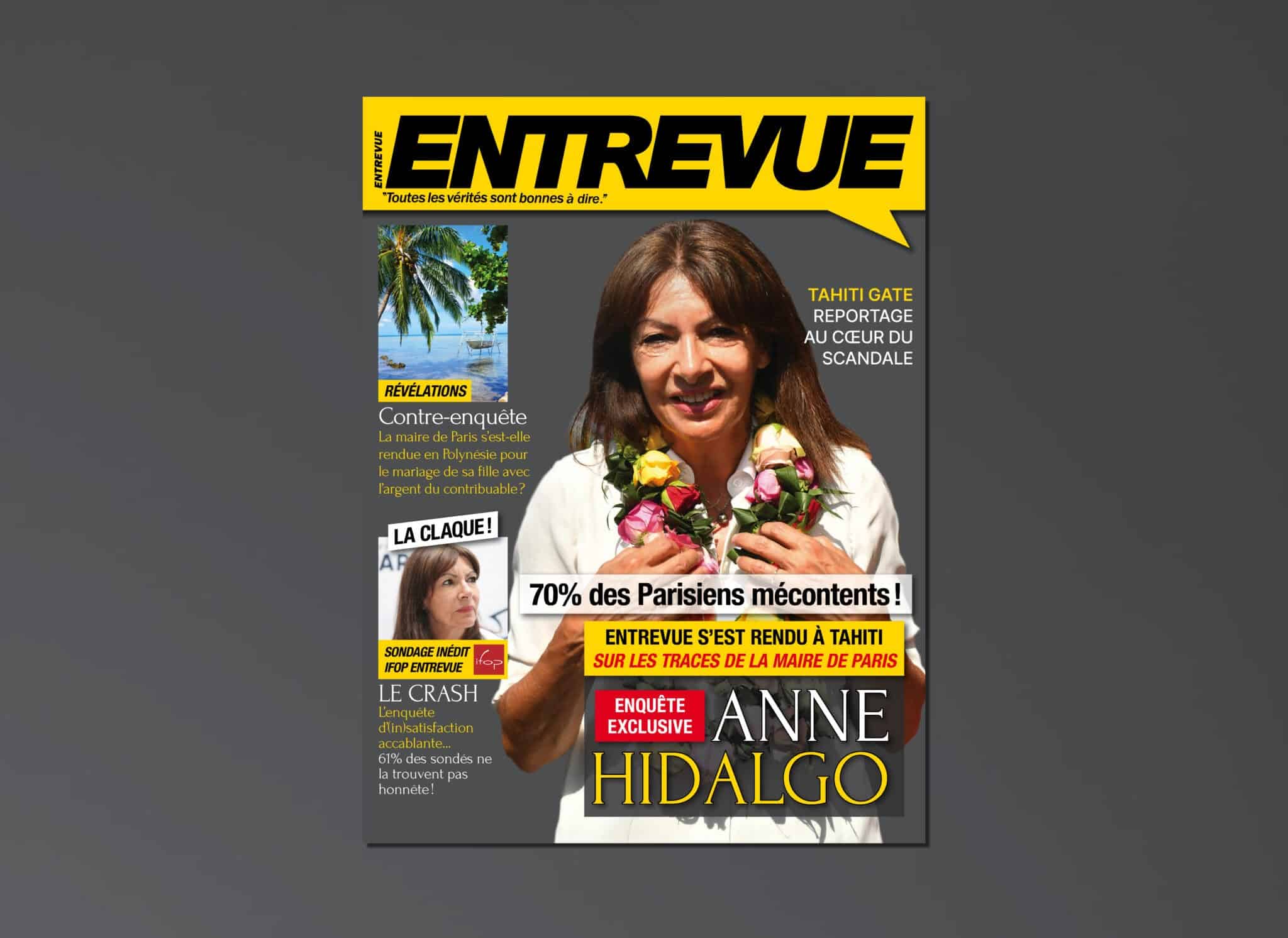 Anne Hidalgo – Entrevue publie un dossier explosif sur son voyage à Tahiti et un sondage Ifop accablant : 70% des Parisiens sont mécontents ! Une enquête à retrouver le 10 janvier !