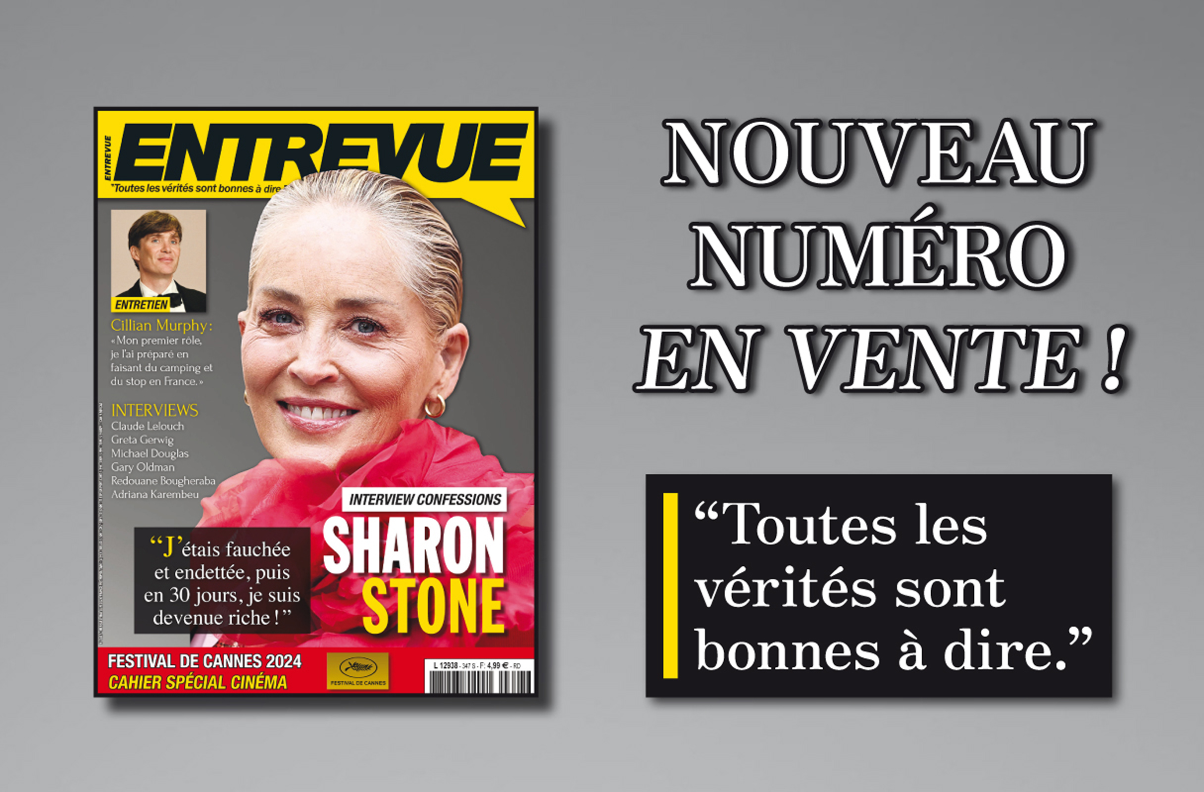 Sharon Stone en couverture du nouveau numéro d’Entrevue !